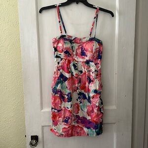 Levi’s Boho Watercolor Floral Sleeveless Mini Dress